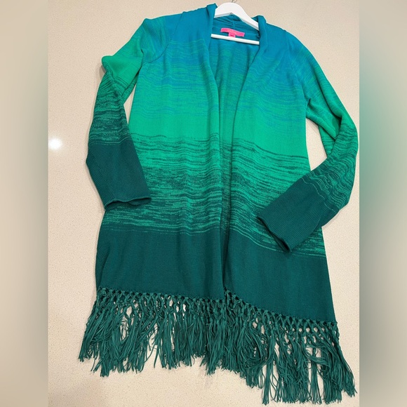 LILLY PULITZER | Tatum Ombré Fringe Sweater L 🌊 - Picture 5 of 9
